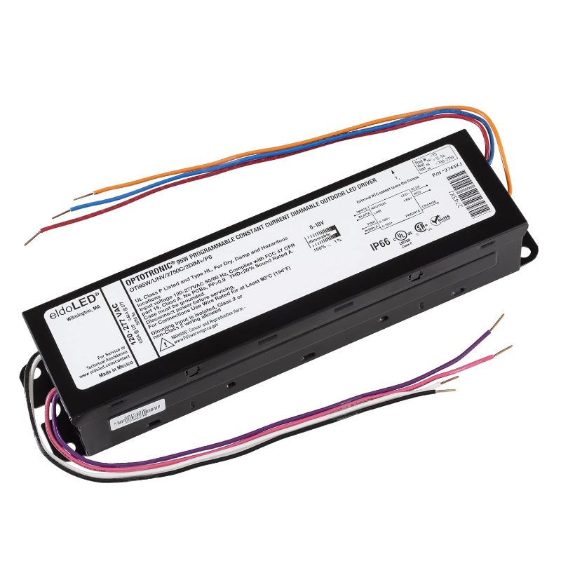 Photo 1 of eldoLED *2743XJ OPTOTRONIC 95W Constant Current 0-10V Dimmable LED Driver, Programmable Outdoor OTi95W/UNV/2750C/2DIM+/P6 (Osram 57509)
