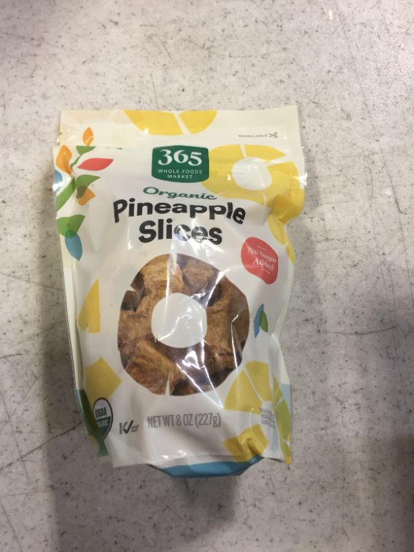 Photo 2 of 365 by Whole Foods Market, Organic Unsweetened Dried Pineapple, 8 Ounce- BEST BY- 12/07/2023
