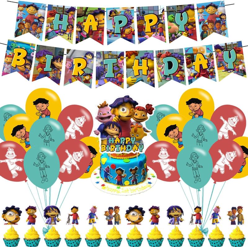 Photo 1 of ??? ??? ??????? ??? Birthday Party Decorations,Party Supply Set for Kids with Banner - Cake Topper - 12 Cupcake Toppers - 18 Balloons for Party Decorations
