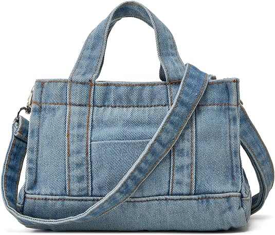 Photo 1 of Denim Hobo Bags for Women Canvas Shoulder Crossbody Bags Summer Casual Totes Handbag Cloth Bags Versatile Purses
