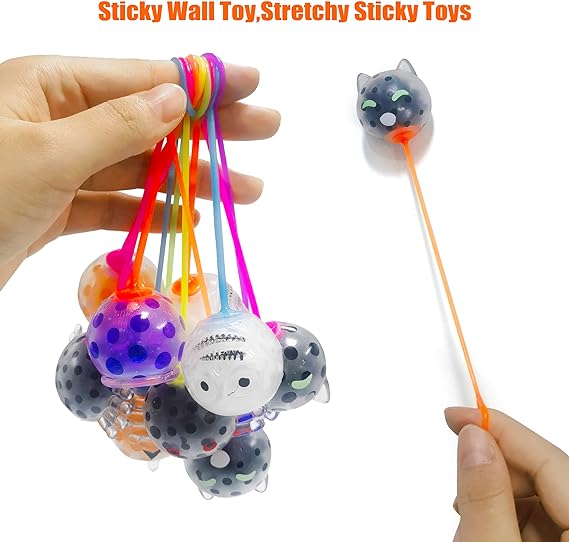 Photo 1 of  Pcs Halloween Stretchy Squeeze Toys Squishy Stress Balls with Water Beads to Stress Reliever,Great for Kid Party Favors,Halloween Miniatures (Halloween)