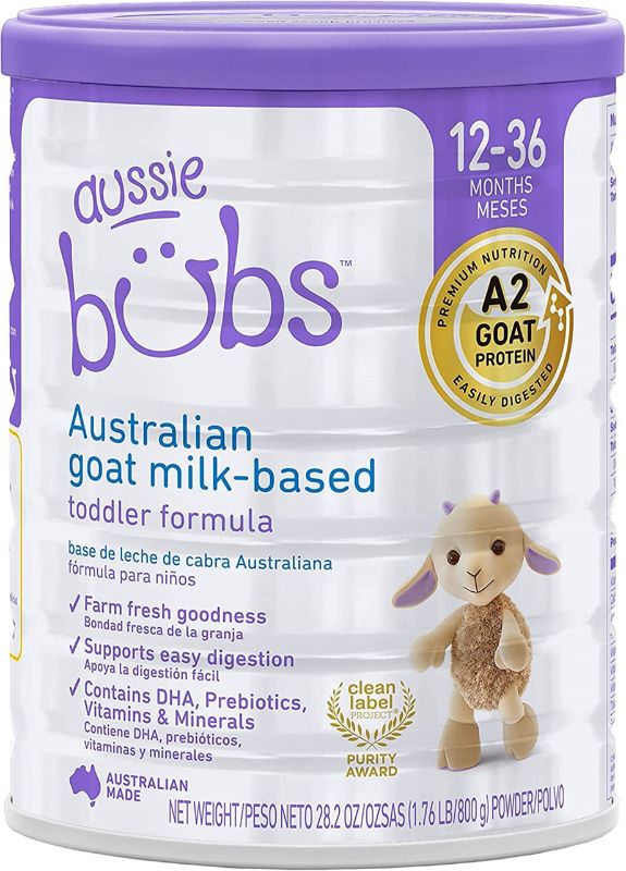 Photo 1 of Aussie Bubs Australian Goat Milk-Based Toddler Formula, For Kids 12-36 months, Made with Fresh Goat Milk, 28.2 oz (BB 06FEB24)