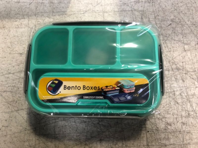 Photo 1 of Amathley Lunch Box Kids,Bento Box Adult Lunch Box,Lunch Containers for Adults/Kids/Toddler,1300ML-4 Compartment Bento Lunch Box,Microwave & Dishwasher & Freezer Safe,BPA Free (Green)
