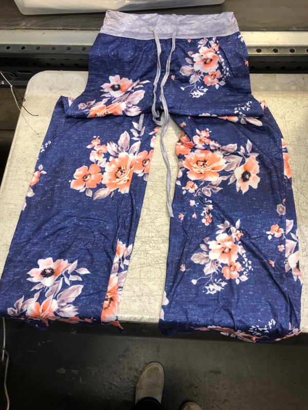 Photo 1 of Blue Floral Pajama Pants Small 