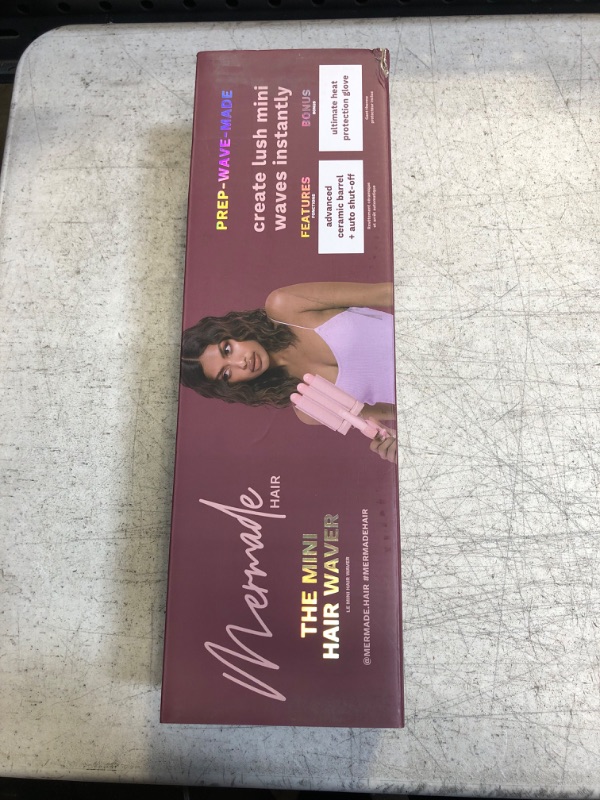 Photo 1 of Mermade Hair | 1" Mini Pro Waver | Three Barrel Curling Iron for Beach Waves 25mm Pink