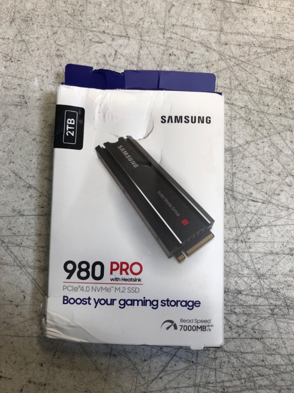 Photo 2 of SAMSUNG 980 PRO SSD with Heatsink 2TB PCIe Gen 4 NVMe M.2 Internal Solid State Drive, Heat Control, Max Speed, PS5 Compatible, MZ-V8P2T0CW 2TB 980 PRO with Heatsink