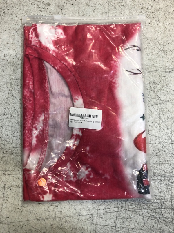 Photo 1 of Believe Christmas Bleached T-Shirt Women Christmas Plaid Leopard Graphic Shirt Funny Letter Print Xmas Holiday Tops Large 