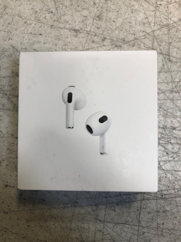 Photo 5 of Apple AirPods (3rd Generation) Wireless Ear Buds, Bluetooth Headphones, Personalized Spatial Audio, Sweat and Water Resistant, Lightning Charging Case Included, Up to 30 Hours of Battery Life
