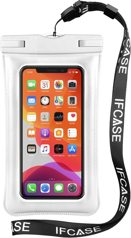 Photo 1 of IFCASE Universal Waterproof Case, 2 Pack TPU Phone Dry Bag Pouch for iPhone 14 Pro Max, 14 13 12 11 XS XR 7 8 SE, Samsung Galaxy S22 S21 S20 Ultra, A13 A53 5G (White)
