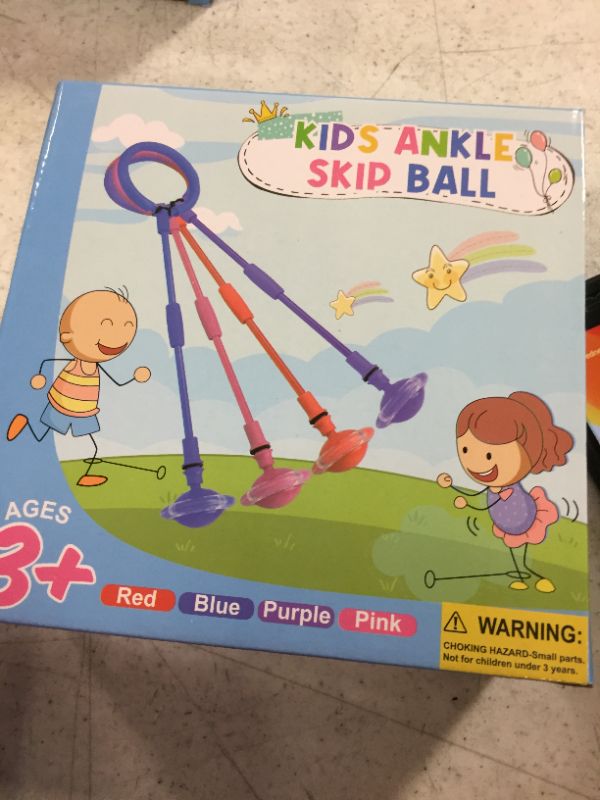 Photo 1 of Britik Ankle Skip Ball for Kids - Foldable Double Rod Flash Wheel Skip It, Indoor Outdoor Fitness Game Toys, Gift for 6 7 8 9 10 Year Old Kids Boys & Girls