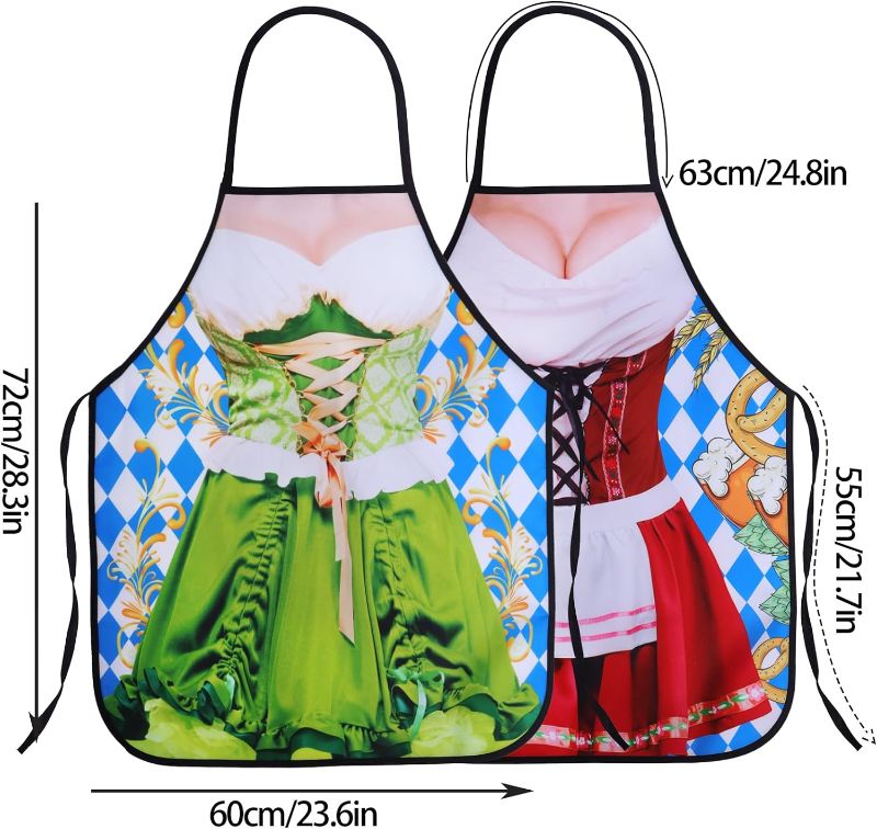 Photo 1 of ATROPOS 2 Pcs Oktoberfest Apron Female German Oktoberfest Dress Novelty Aprons for Woman German Oktoberfest Party Decor
