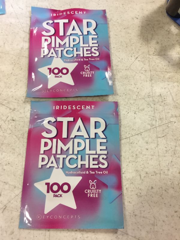 Photo 2 of 2 PACK--- KEYCONCEPTS Star Pimple Patches for Face (100 Pack, Cute), Pimple Patches Stars - Hydrocolloid Star Patches for Pimples with Tea Tree Oil - Star Stickers for Face - Pimple Stickers - Star Acne Patch
