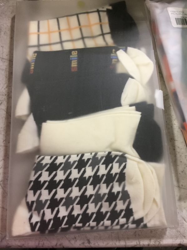 Photo 1 of AMYETAILEEN Smile Crew Women 5pairs Socks - Checkered Happy Neutral Girls Fun Warm Cozy cotton Casual Fuzzy Canvas
