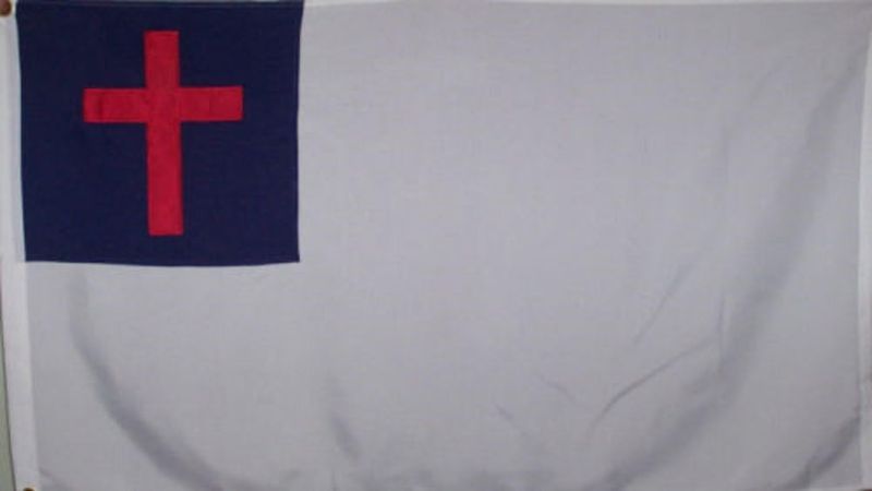 Photo 1 of 3x5 Christian Christ Embroidered sewn 100% Cotton Flag 3'x5' Banner with clips

