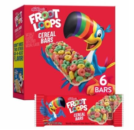 Photo 1 of 2 PACK--Kellogg's Froot Loops Original Cereal Bars BEST BY- 12-06-2023