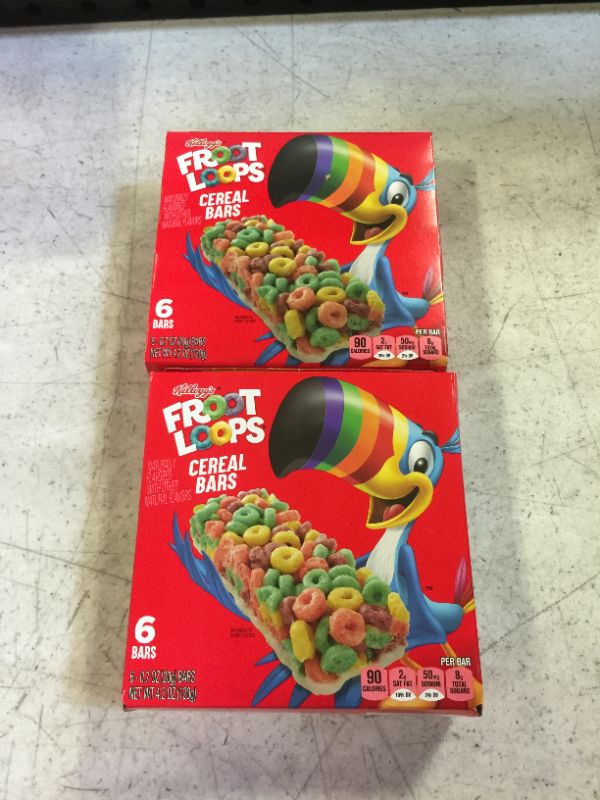 Photo 2 of 2 PACK--Kellogg's Froot Loops Original Cereal Bars BEST BY- 12-06-2023