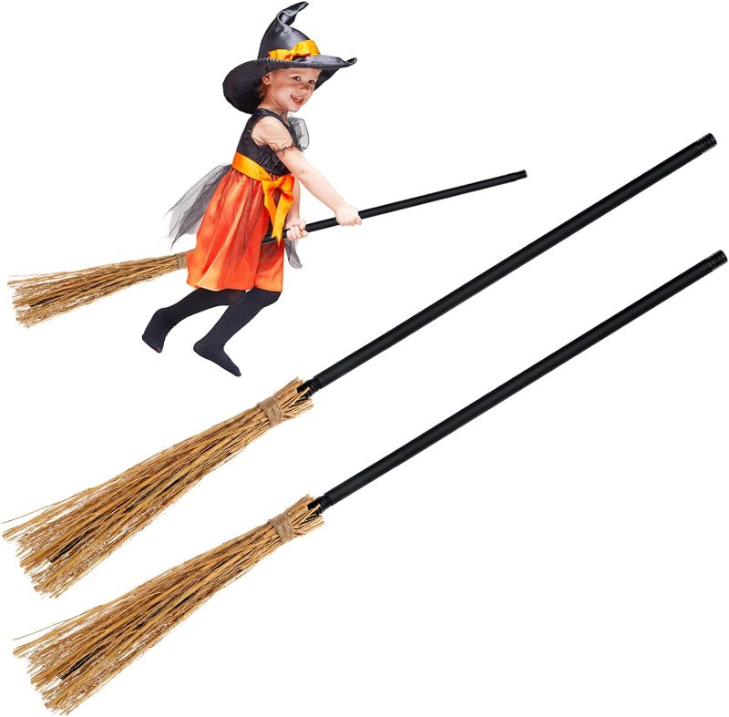 Photo 1 of 2PCS Witch Broom-3 Section Witch Broom Costume Accessories Halloween Decor Halloween Costume Props Decoration
