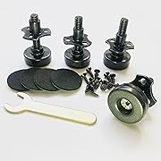 Photo 1 of 4 Pcs Heavy Duty Furniture Levelers Adjustable Leveling Feet with T-Nut Kit 3/8”-16 Thread Furniture Leg Levelers for Tables Chai