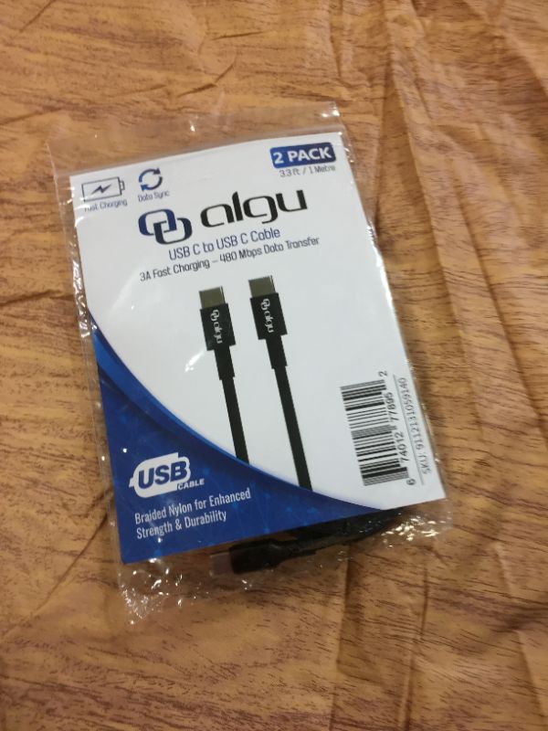 Photo 2 of ALGU USB C to USB C 3.0A Fast Charging and Data Transfer Cable (2 Pack 3.3 Feet / 1.0 Meter)