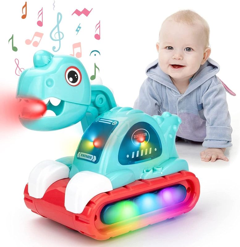 Photo 1 of COVTOY Baby Toys for 1 Year Old Boy Girl, Musical Dinosaur Car Crawling Developmental Toys with Sounds and Lights, Ideal Gifts for Babies 6 to 12-18 Months
