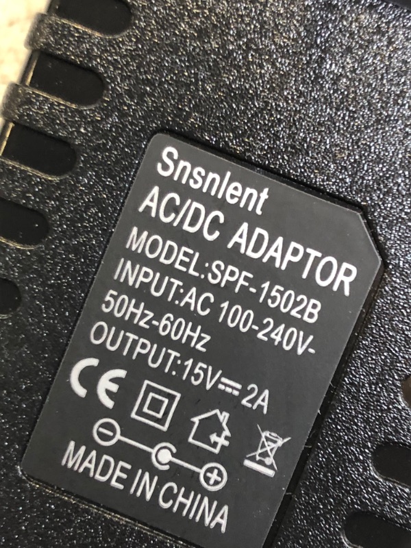 Photo 3 of Snsnlent Ac Adapter 15V 2A DC Power Supply Charger AC 100-240V 50-60Hz to DC 15V 2A 30W Charger Power Supply 15V 30W 2A Ac Adapter Charger with 5.5mm x 2.5mm Plug
