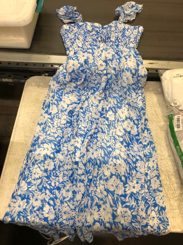 Photo 1 of Blue Floral Dress Large 