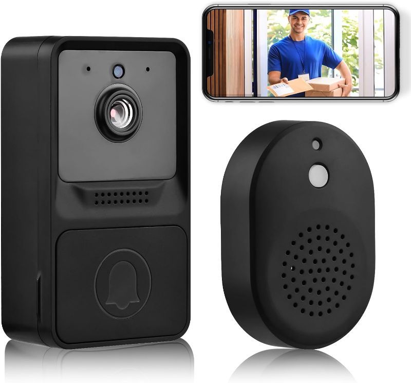 Photo 1 of Hombasing Doorbell Camera Wireless, WiFi Video Doorbell Wireless with Chime, Night Vision, Cloud Storage, 1080P HD, 2-Way Audio, Rechargeable Battery, Cloud Storage
