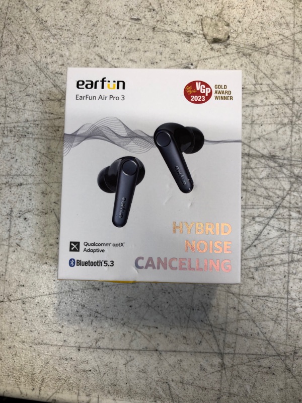 Photo 1 of EarFun Air Pro 3 Noise Cancelling Earbuds, Qualcomm® aptX™ Adaptive Sound, 6 Mics CVC 8.0 ENC, Bluetooth 5.3 Earbuds, Multipoint Connection, 45H Playtime, App Customize EQ, Wireless Charging

