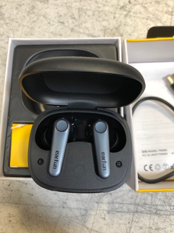 Photo 3 of EarFun Air Pro 3 Noise Cancelling Earbuds, Qualcomm® aptX™ Adaptive Sound, 6 Mics CVC 8.0 ENC, Bluetooth 5.3 Earbuds, Multipoint Connection, 45H Playtime, App Customize EQ, Wireless Charging
