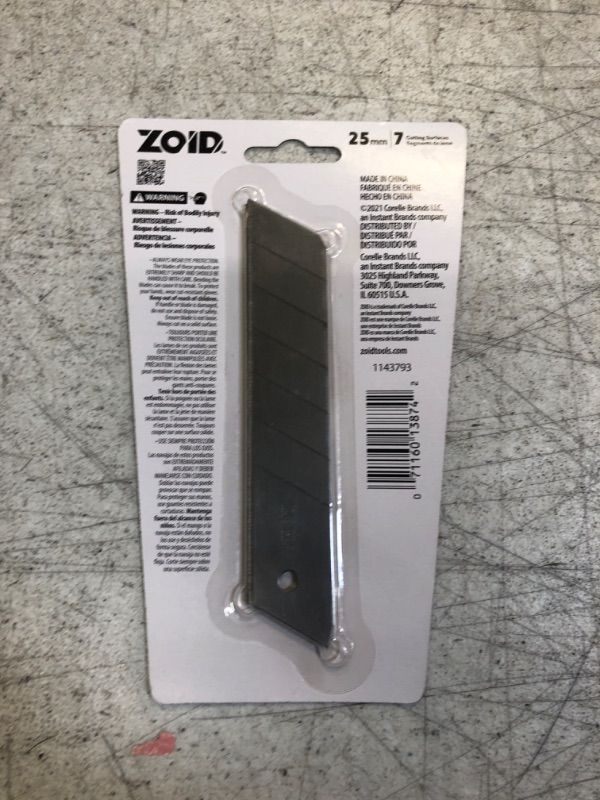 Photo 2 of Zoid 25mm Snap Knife Steel Blade Refill 5 Pack, Sharp Carbon Steel Snap Blades for at Home and Project Cutting, Blades for Box Cutter, Utility Knife Blades, Storage Case Included 5 Pack 25mm Blade Refill