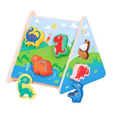 Photo 1 of Dinosaur Toys for Kids 3-5,Wooden Dinosaur Puzzles Montessori Toys for 1 2 3 4 5 Year Old Boy Girl Toddler,Sensory Stacking Blocks Dinosaur Toys for Kids 2-4