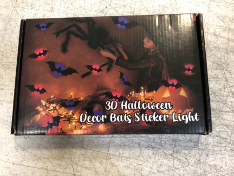 Photo 1 of 3D Halloween Decor Bats Sticker Light