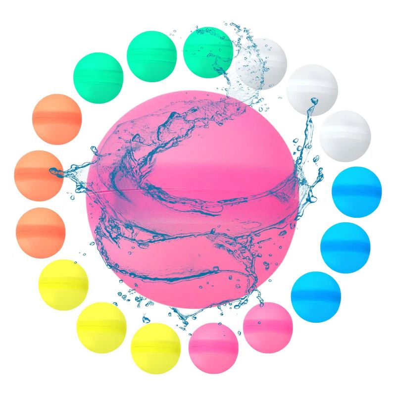 Photo 1 of 18PCS Reusable Water Balloons, Refillable Water Balloons For Kids Adults, New Silicone Reusable Water Balloons, Summer Outdoor Toy, Water Games Toy, Pool Beach Toys, Reusable Water Balls No Magnetic 18pack