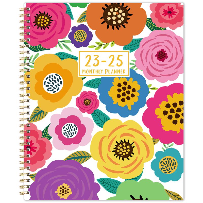 Photo 1 of 2023-2025 Monthly Planner/Calendar - 3 Year Monthly Planner 2023-2025, Jan. 2023 - Dec. 2025, 9'' x 11'', 2023-2025 Calendar Planner with Monthly Tabs, Back Pocket, 30 Notes Pages - Colorful Floral Large multicolored