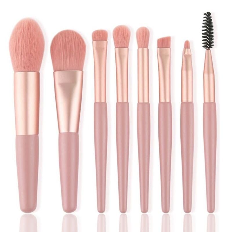 Photo 1 of ??? Mini 8 brush set Travel Makeup Brush Set Bridesmaid Gift Foundation Brush with Travel Makeup#03
