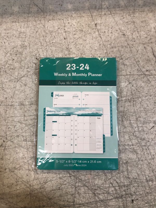 Photo 2 of 2023-2024 Monthly Planner Refill, 14 Months Planner Runs from November 2023 to December 2024, Two Pages Per Month, 7-Hole Refill Planner with Tabs, Desk Size 4, 5.8" x 8.3", Ocean

