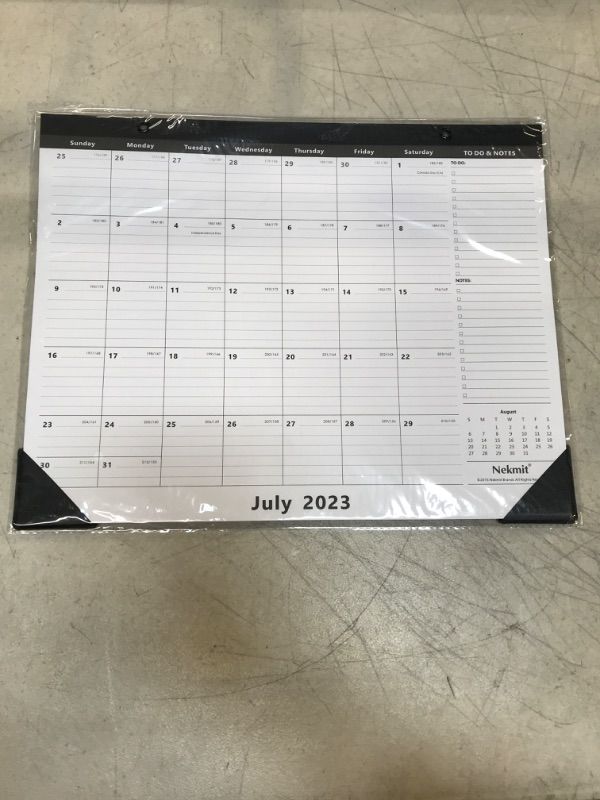 Photo 2 of Nekmit Yearly Monthly Desk Pad Calendar, Wall Calendar for Planning, Ruled Blocks, Black