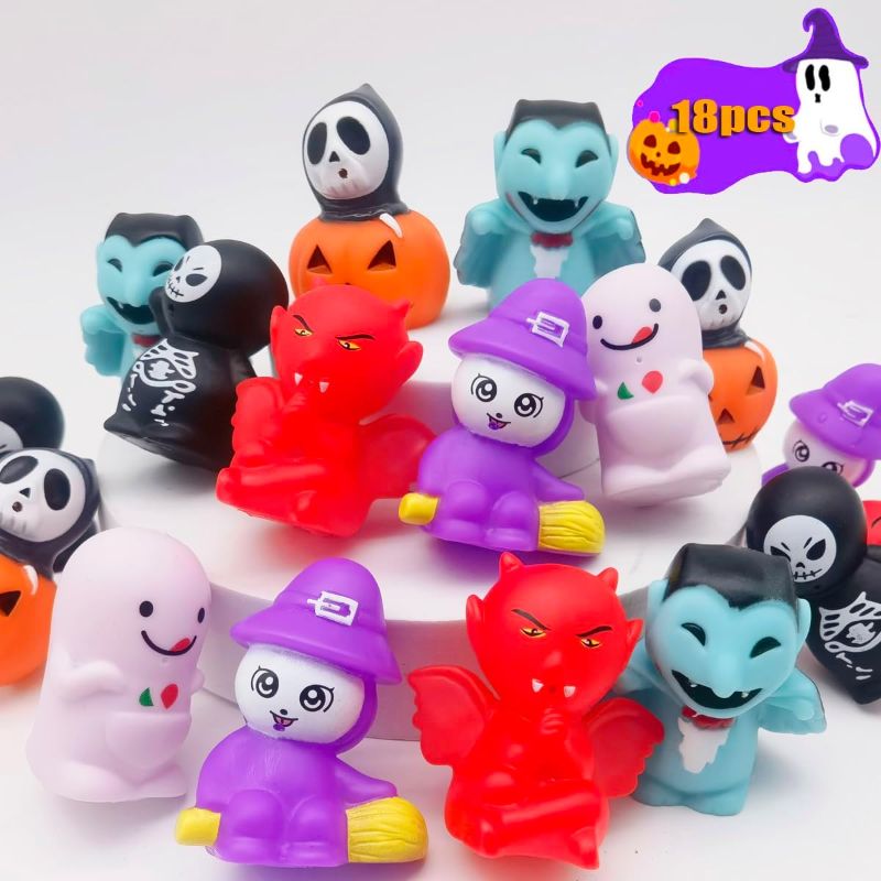 Photo 1 of  ( PACK OF 2 )18 Pcs Halloween Rubber Ducks Jeep Ducking Toys Water Squirting Bath Toy for Baby Shower Halloween Party Favors,Trick or Treat Fillers (Halloween)

