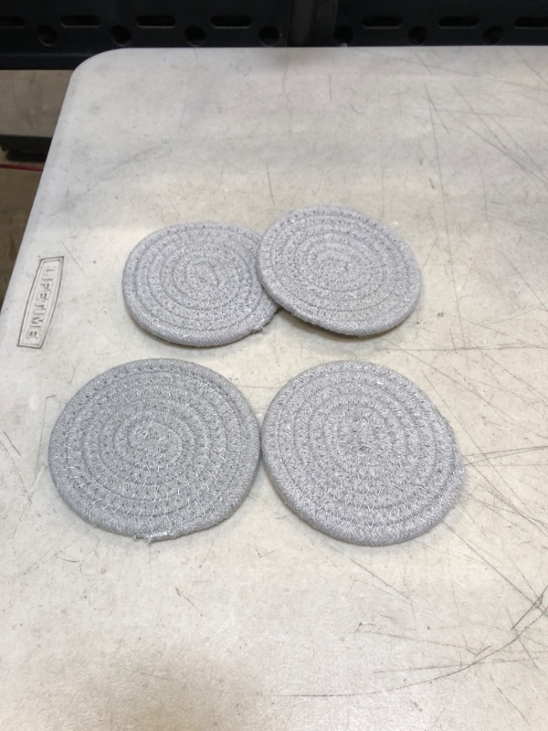 Photo 1 of 4 PC LIGHT GREY COASTERS 