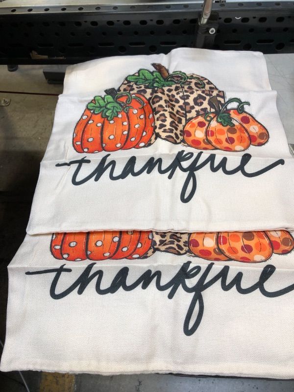 Photo 1 of 2 PC THANK YOU PUMPKIN PILLOW CASES 