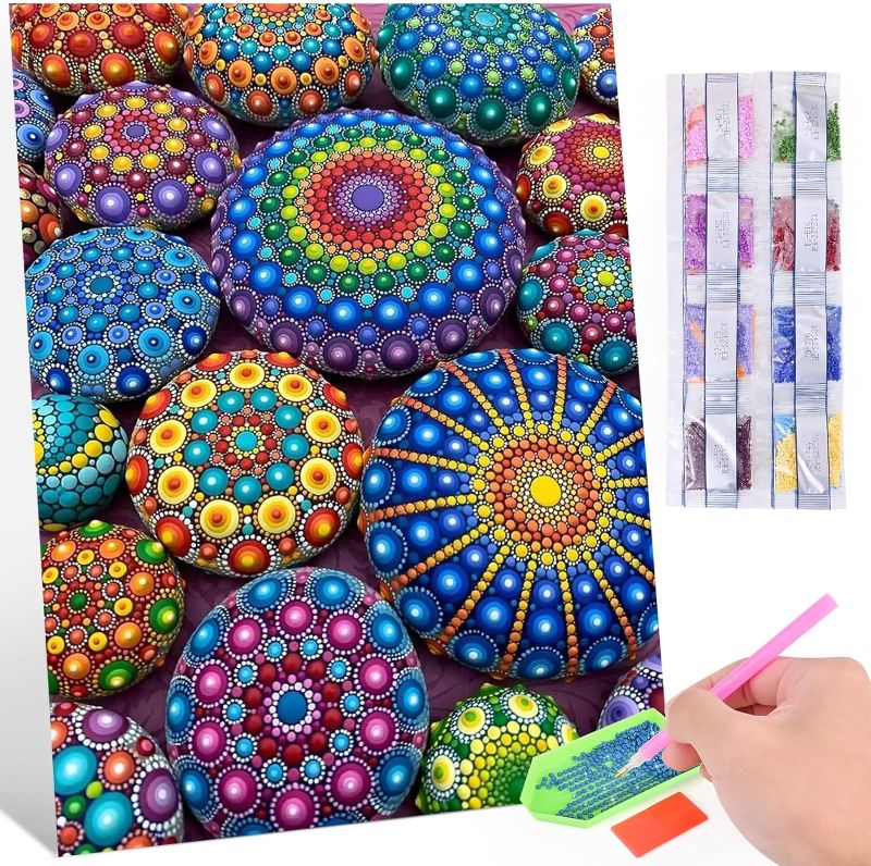 Photo 1 of DIY 5D Diamond Painting Bison on The Grass Round Diamond Full Drill Arts Craft Canvas Supply for Home Wall Decor Adults and Kids 12x16 Inch
