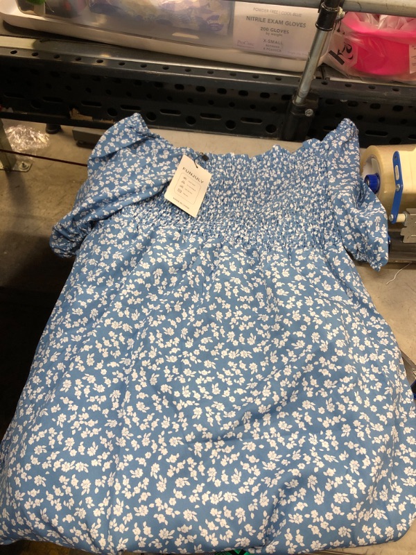 Photo 1 of BLUE AND WHITE RUFFLE DRESS ( SIZE: MED) 
