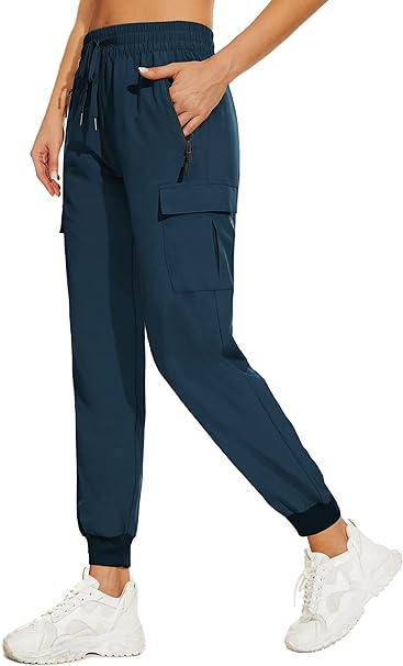 Photo 1 of MIVEI Women's Travel Pants Lightweight Hiking Joggers Cargo Pockets Quick Dry Water Resistant UPF50+
(NAVY BLUE, XS)