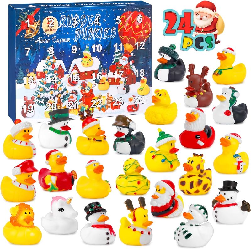 Photo 1 of CCCDF Advent Calendar 2023,Christmas 24 Days Countdown Advent Calendar with 24 Rubber Ducks Fun Toys for Boys, Girls, Kids and Toddlers, Christmas Decoration Party Favor Xmas Gifts

