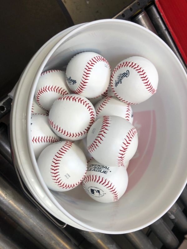 Photo 2 of 20pcs    Rawlings | Official League Recreational Use Practice Baseballs | Youth/8U | OLB3 | Bucket | 