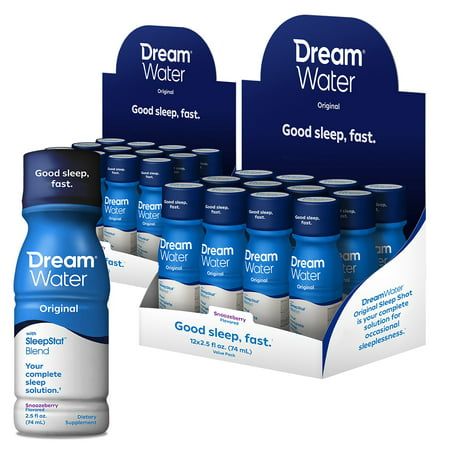 Photo 1 of  Dream Water Sleep Aid Supplement Drink; Melatonin 5mg GABA 5-HTP; Zero Sugar Natural Flavors No Added Colors 2.5 Oz Liquid Sleep Shots Snoozeber---exp date 12/2023