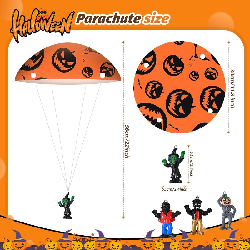Photo 1 of 4 Pcs Mini Halloween Parachute Toys, Outdoor Children's Character Paratroopers Flying Toys for Kids Party Favor (Halloween)
