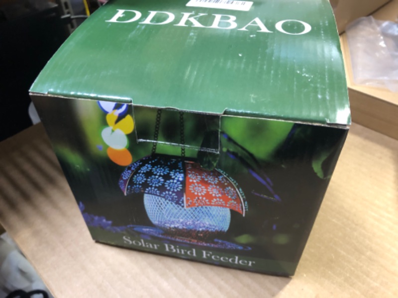 Photo 1 of 2023 New Solar Bird Feeders Outdoors Hanging with Automatic Color Changing LED Lights, Metal Wild Bird Feeders Provides 2LBs Capacity, Hanging Bird Feeder Makes an Ideal Gifts for Bird Lovers (Green)