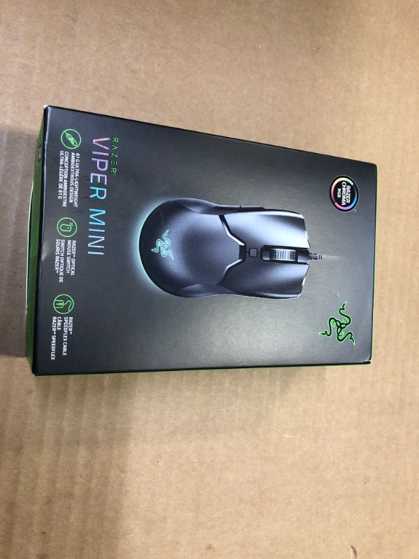 Photo 2 of Razer Viper Mini Ultralight Gaming Mouse: Fastest Gaming Switches - 8500 DPI Optical Sensor - Chroma RGB Underglow Lighting - 6 Programmable Buttons - Drag-Free Cord - Classic Black