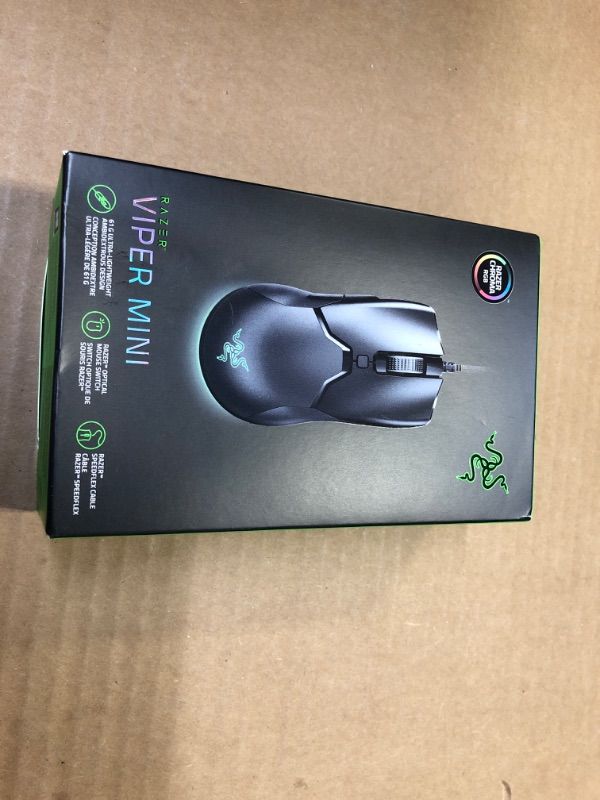 Photo 1 of Razer Viper Mini Ultralight Gaming Mouse: Fastest Gaming Switches - 8500 DPI Optical Sensor - Chroma RGB Underglow Lighting - 6 Programmable Buttons - Drag-Free Cord - Classic Black